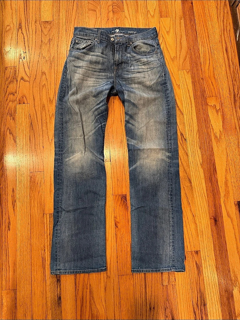 7 For All Mankind Austyn Boot Cut Jeans in Blue Waist 29